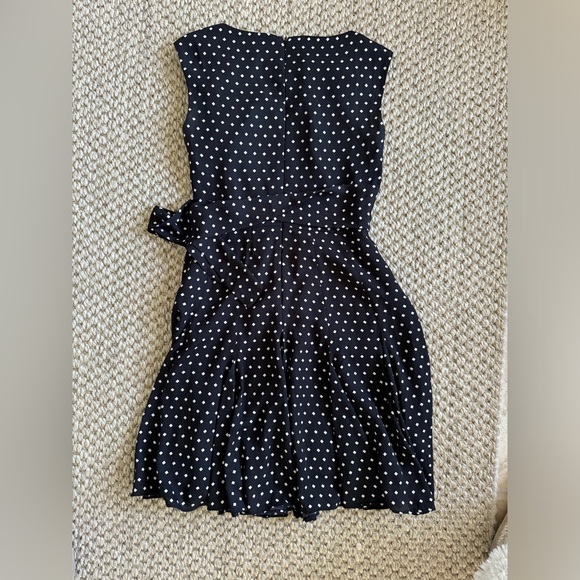 Anthropologie Tahari Arthur S Levine Black and White Polka Dot Dress Size 2P - Picture 3 of 6